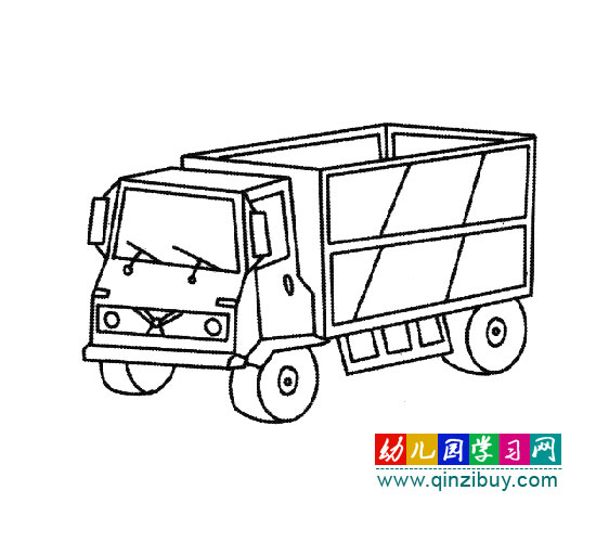 拉貨的大卡車（簡筆畫）