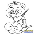騰云駕霧的熊貓（幼兒園簡筆畫）