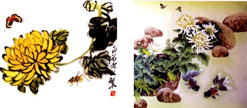 幼兒園中班畫畫教案設計:卷卷頭發的菊花