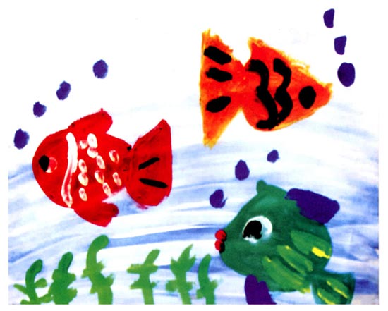 幼兒園中班美術活動設計:自由自在的魚